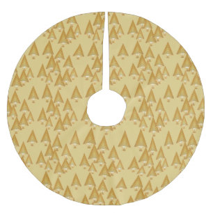 Modern metallic Christmas trees - yellow gold Brushed Polyester Tree Skirt