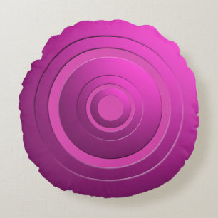 Modern Metallic Circles Pink with any Colour Round Cushion