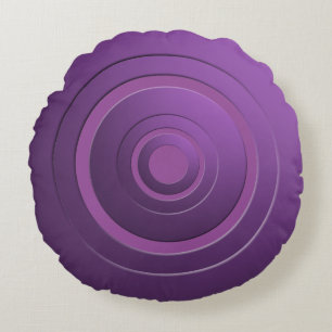 Modern Metallic Circles Purple with any Colour Round Cushion