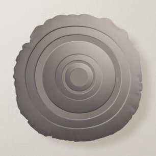Modern Metallic Circles Silver with any Colour Round Cushion