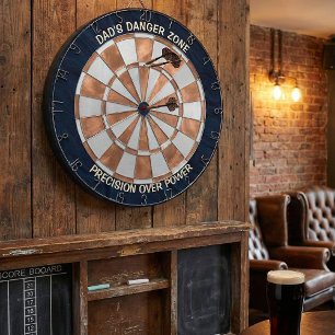 Modern Metallic Copper & Navy Blue Custom Dartboard