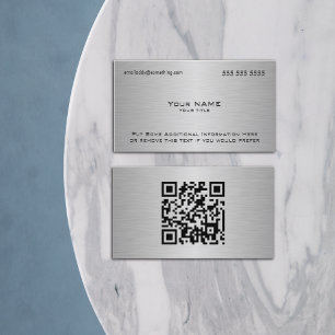 Modern Metallic Custom QR Code Business Card
