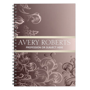Modern Metallic Elegant floral Notebook
