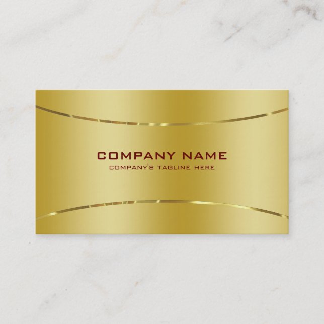 Modern Metallic Faux Gold Background Business Card (Front)