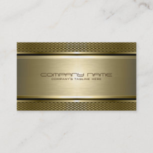 Modern Metallic Faux Gold Brushed Aluminium Look Business Card