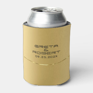 Modern Metallic Faux Gold Stainless Steel Look Can Cooler