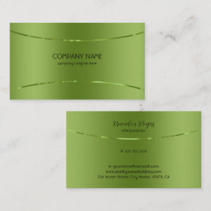 Modern Metallic Faux Green Stainless Steel Look Business Card
