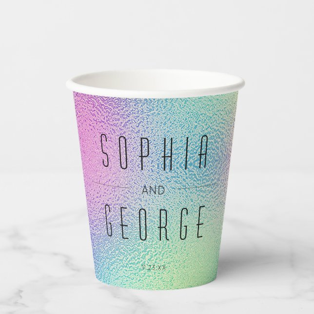 Modern Metallic Foil Wedding Bridal Shower Paper C Cups (Front)