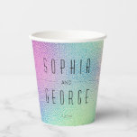 Modern Metallic Foil Wedding Bridal Shower Paper C Paper Cups<br><div class="desc">Say 'cheers' with these personalised paper cups! Easily edit the names and date!

See the entire collection for more matching items!</div>