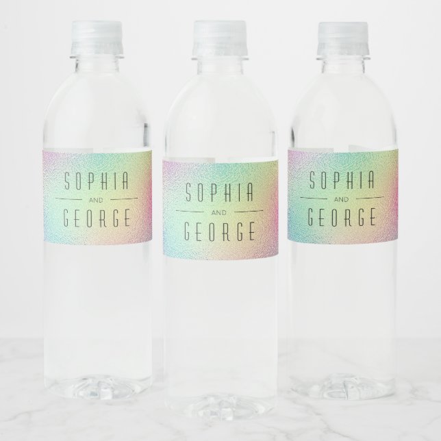 Modern Metallic Foil Wedding Water Bottle Labels (Bottles)