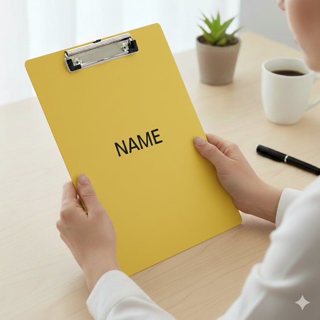 Modern Metallic Gold Clipboard with Custom Text (Modern Metallic Gold Clipboard with Custom Text)