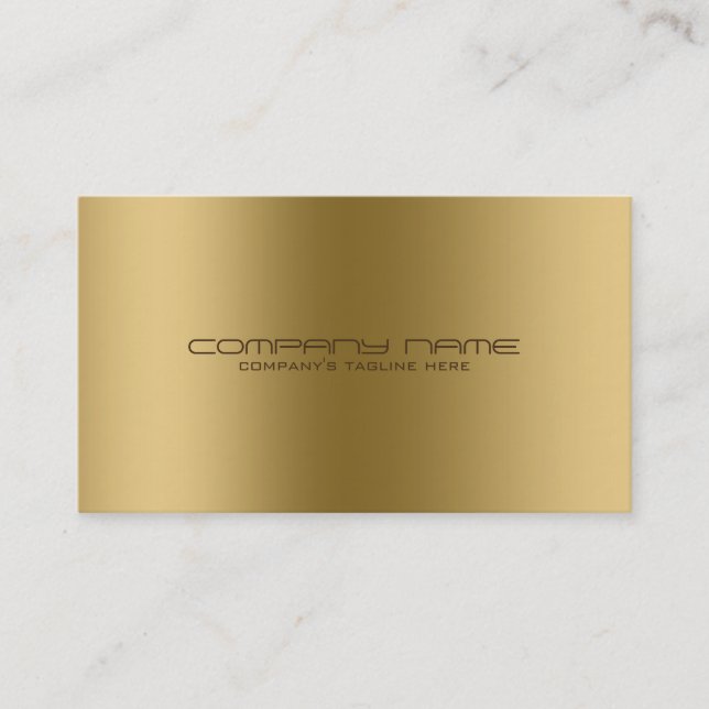 Modern Metallic Gold Stainless Steel Look Business Card (Front)