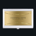 Modern Metallic Gold Stainless Steel Look Desk Bus Business Card Holder<br><div class="desc">Simple,  elegant image of a faux gold metallic background design,  stainless steel look business cards template. This is an image and not real metal or metallic finish.</div>