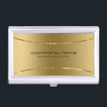 Modern Metallic Gold Stainless Steel Look Desk Bus Business Card Holder<br><div class="desc">Simple,  elegant image of a faux gold metallic background design,  stainless steel look business cards template. This is an image and not real metal or metallic finish.</div>