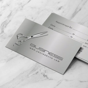 Modern Metallic Hair Salon Appointment Card