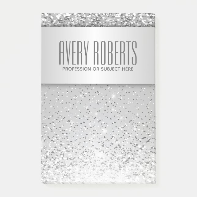 Modern Metallic Luxury Sparkle Classy Post-it Notes (Front)