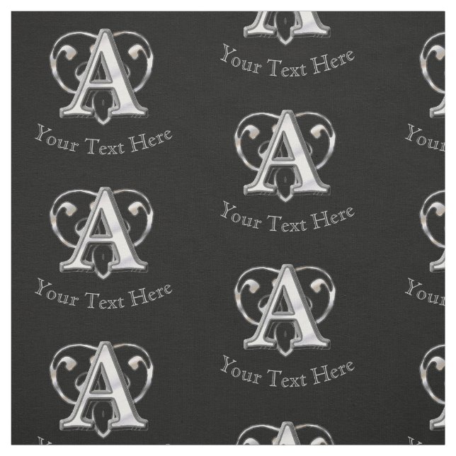 Modern Metallic Monogram (A) Fabric (Swatch)