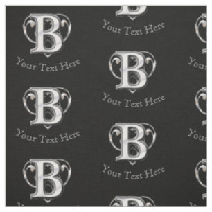 Modern Metallic Monogram (B) Fabric