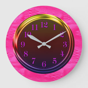 Modern, Metallic, Neon, Unique, Custom Large Clock