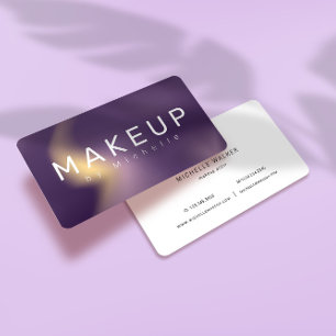 Modern Metallic Ombre Makeup Artist Business Card
