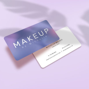 Modern Metallic Ombre Makeup Artist Business Card