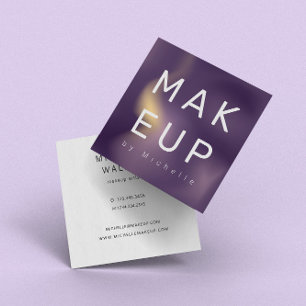 Modern Metallic Ombre Makeup Artist Square Business Card
