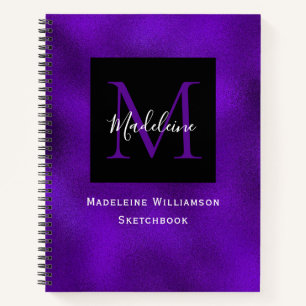 Modern Metallic Purple Effect Sketchbook Notebook