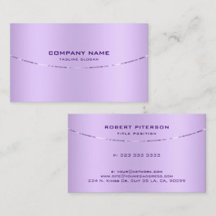 Modern Metallic Purple Stainless Steel Look Business Card