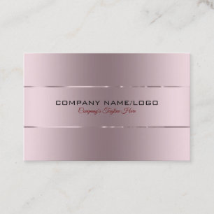 Modern Metallic Rose-gold Stainless Steel Look Business Card