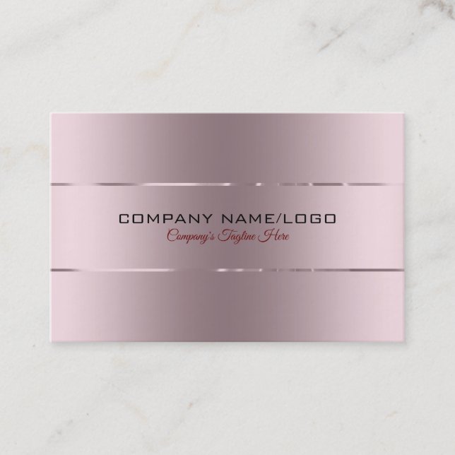 Modern Metallic Rose-gold Stainless Steel Look Business Card (Front)