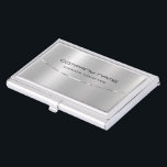Modern Metallic Silver Brushed Aluminium Look Business Card Holder<br><div class="desc">Simple,  elegant metallic silver background design,  brushed aluminium look custom business cards. This is an image and not real metal or metallic finish. Fully customisable. If you need any assistance customising any of my designs,  message me on Zazzle—free text formatting with live help is available by request.</div>