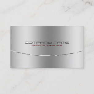 Modern Metallic Silver Design Stainless Steel Look Business Card
