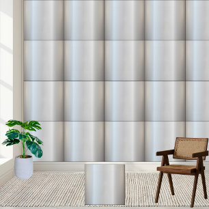 Modern Metallic Silver Gradient Ceramic Tile