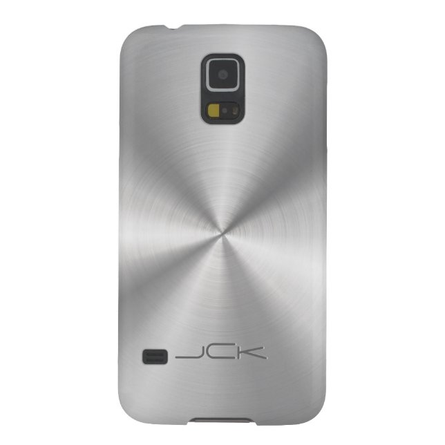 Modern Metallic Silver-Grey Stainless Steel Look Case-Mate Samsung Galaxy Case (Back)