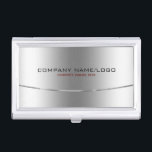 Modern Metallic Silver Stainless Steel Look Business Card Holder<br><div class="desc">Simple elegant faux silver metallic background design, stainless steel look business cardholder template. This is an image and not real metal or metallic finish. Fully customisable. Matching business card. If you need any help customising, changing colour, or anything else to any of my designs, contact ArtOnWear designer. Free text formatting...</div>