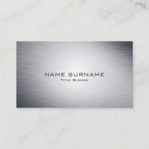 Modern Metallic Silver Style Business Card
