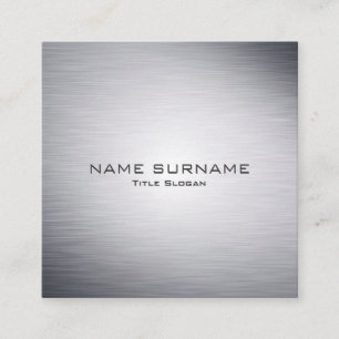 Modern Metallic Silver Style Business Card