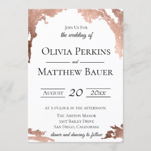 Modern Metallic Wedding Invitation
