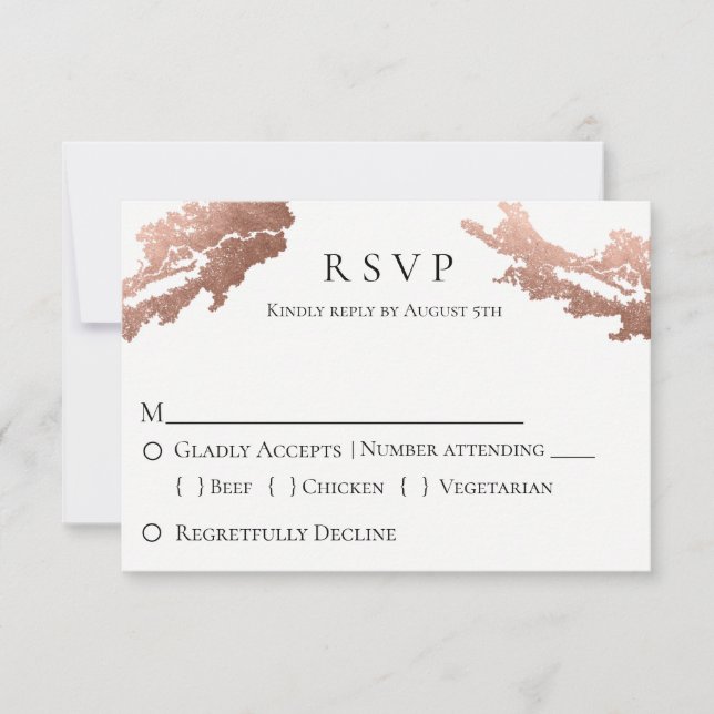 Modern Metallic Wedding RSVP (Front)