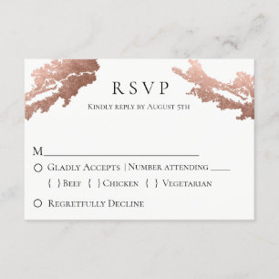 Modern Metallic Wedding RSVP Card
