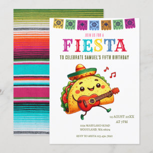 Modern Mexican Fiesta Birthday Invitation
