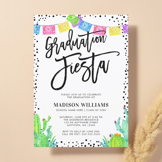 Modern Mexican Fiesta Graduation Party Invitation (Creator Uploaded)