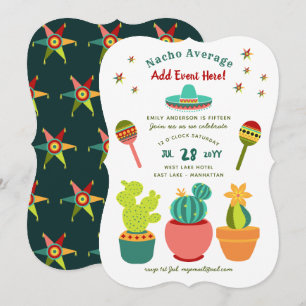 Modern Mexican FIESTA Invitations NACHO AVERAGE