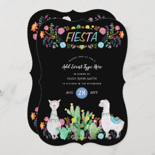 Modern Mexican Fiesta Llama Folk Flowers ANY EVENT Invitation