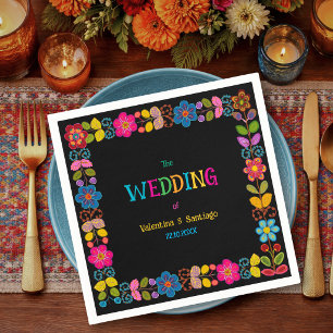   Modern Mexican floral wedding Napkin