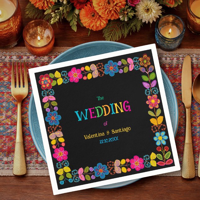   Modern Mexican floral wedding Napkin (Creator Uploaded)