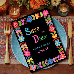 Modern Mexican floral wedding Save The Date