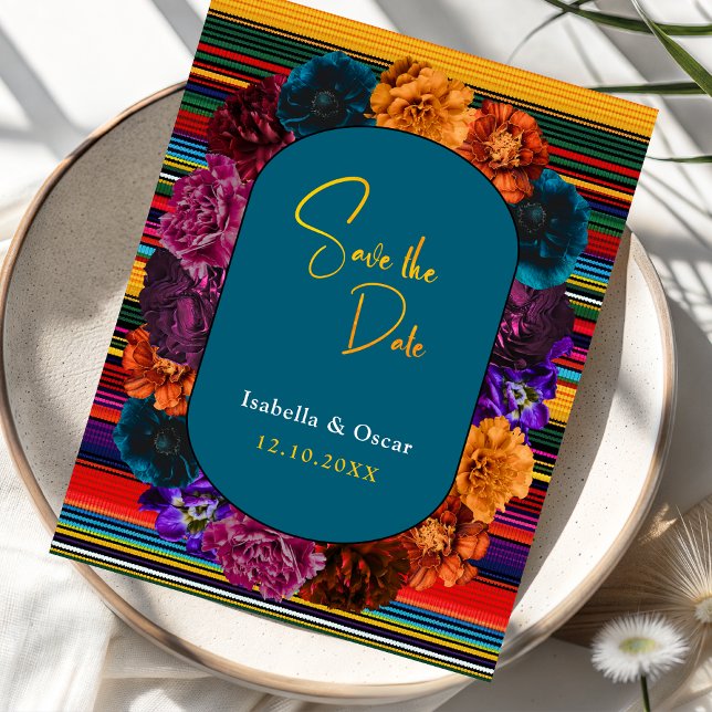 Modern Mexican flowers wedding  Save The Date (Creator Uploaded)