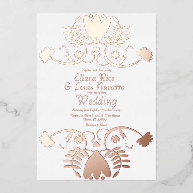 Modern Mexican Folk Floral Wedding Pressed (Front)