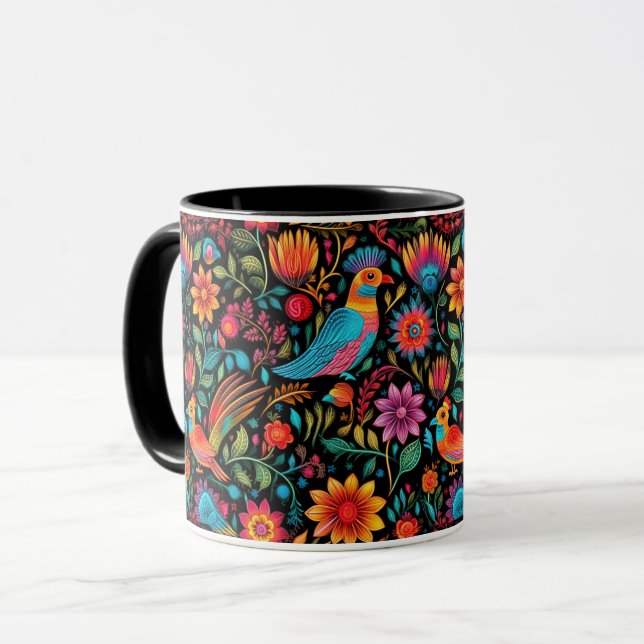 Modern mexican pattern name mug (Front Left)
